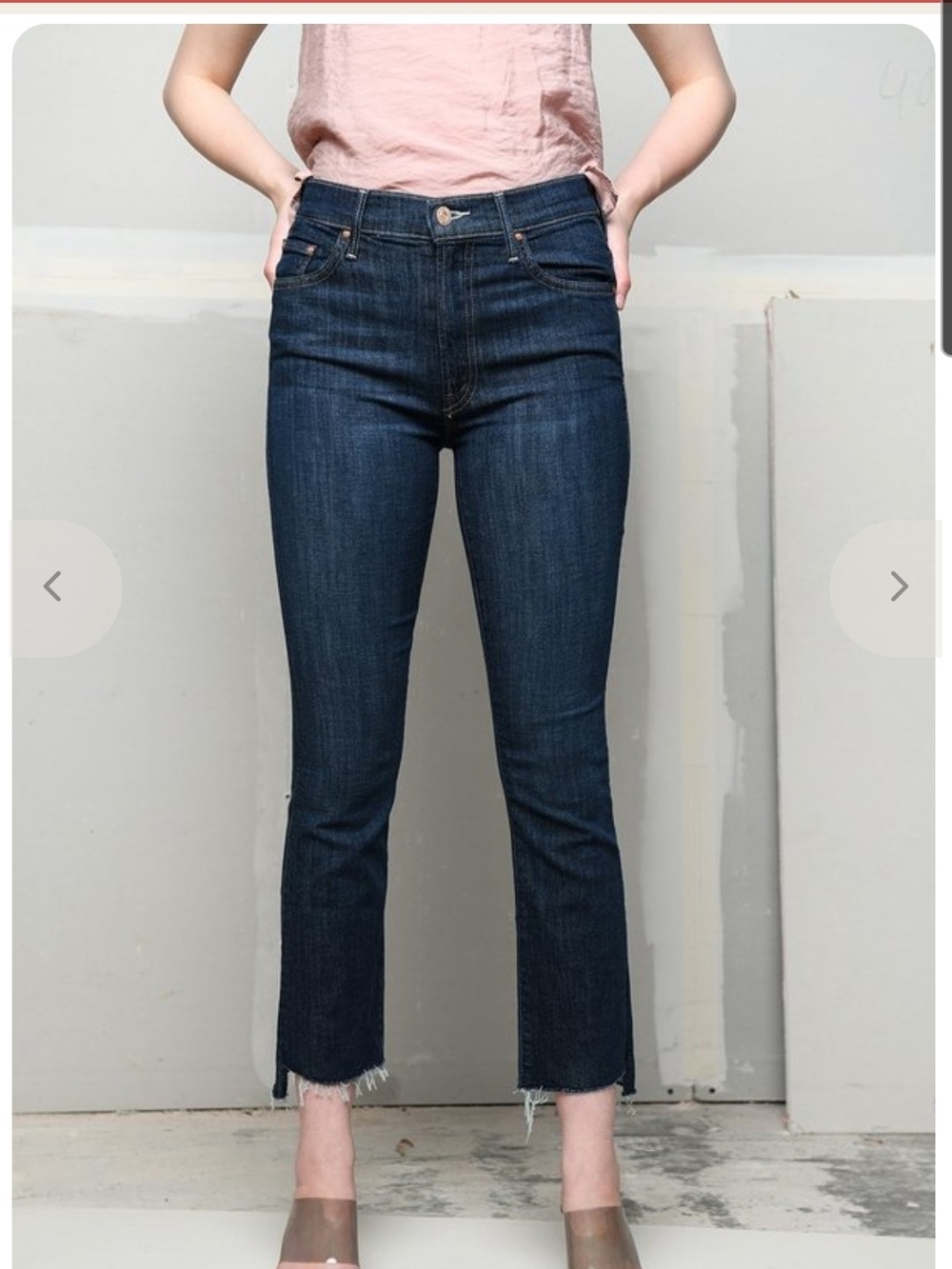 MOTHER The Insider Crop Step Fray in Clean Sweep Size 27